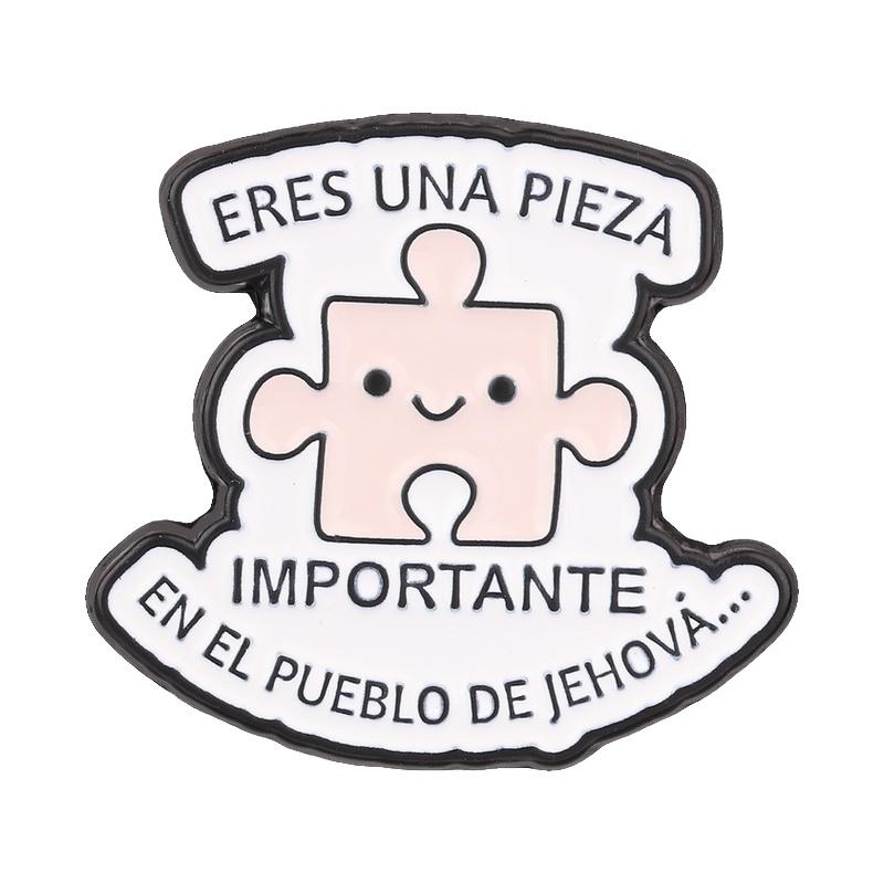 Spanish Quotes Series Enamel Pins JW.ORG Bible Verse Octagon Stop Sign Motivational Phrase Brooches Lapel Badge Jewelry Gifts