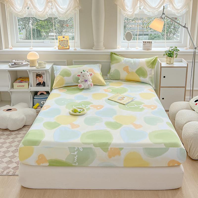 Printed One Single-Piece Bed Hat Without Pillowcase Mattress Cover Full Cover Dust-Proof Anti-Slip Bed Cover For All Seasons