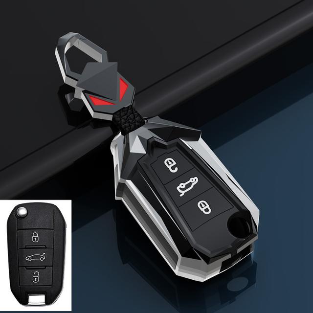 

Чехол для автомобильного дистанционного ключа для Peugeot 208 308 408 508 307 2008 3008 4008 Citroen, устойчивая к царапинам кнопка, защитный чехол-держатель чёрный