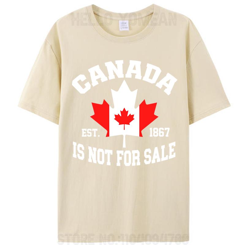 Kanada steht nicht zum Verkauf Herren T-Shirts Stolze Kanadierin Baumwoll-T-Shirt Kurzarm Rundhals-T-Shirt Unisex Freizeit-Tees Tops
