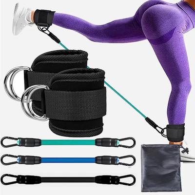 Ensemble de Bandes de Résistance Sangles de Cheville Support de Pied Réglable Manchette Rembourrée Poids de Cheville Attelle d'Entraînement pour les Jambes Yoga Sport Équipement de Gymnastique