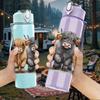 1PC Highland Cow Group Animal Print 750ml Color Plastic Sports Water Bottle Leakproof Flip Straw Lid Suitable for Sports Office Home Use