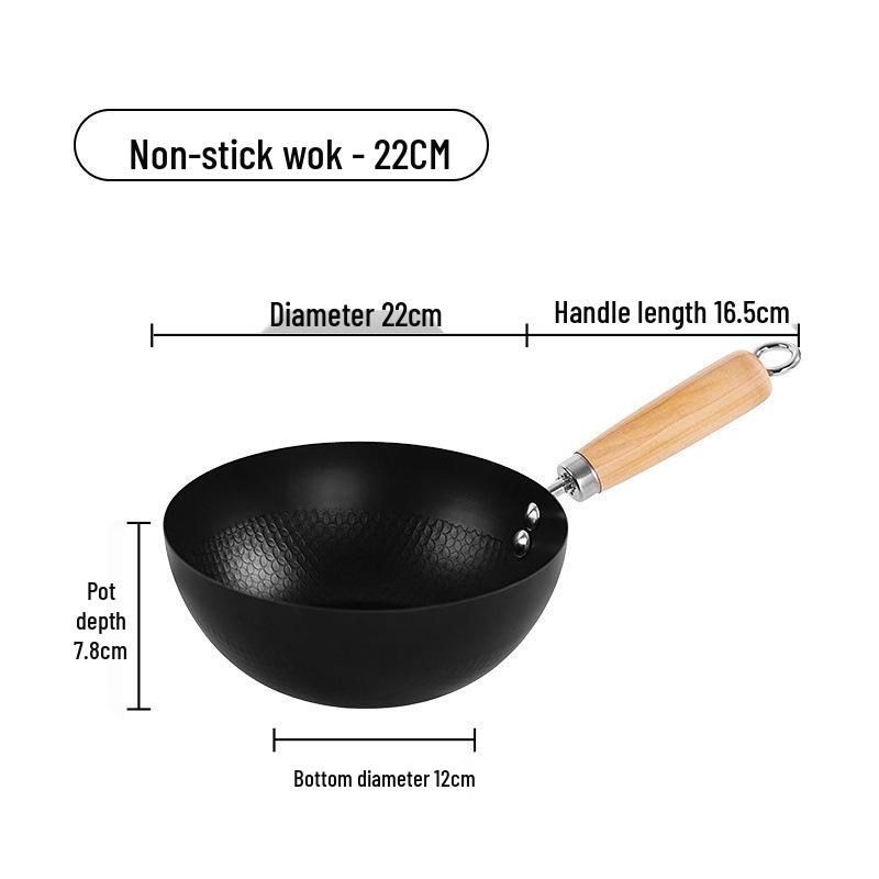 Mini-Wok zur Mehrfachverwendung: Antihaftbeschichtete, induktions- und gasherdgeeignete Pfanne mit flachem Boden für Kochen zu Hause und im Freien