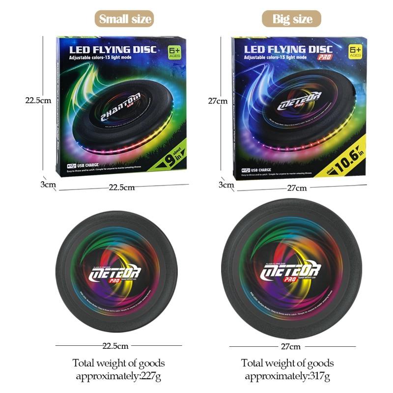 LED-Wurfscheibe, Nachtleuchtend Bunt Outdoor-Freizeitspielzeug Verschiedene Lichtwechsel Leicht und Lustig Sportspiel Geschenke