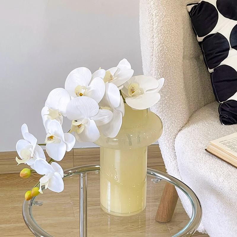 Luxury Orchid Artificial Flower for Hotel Bedroom Decor - High-End Phalaenopsis Single Stem Arrangement Ornament