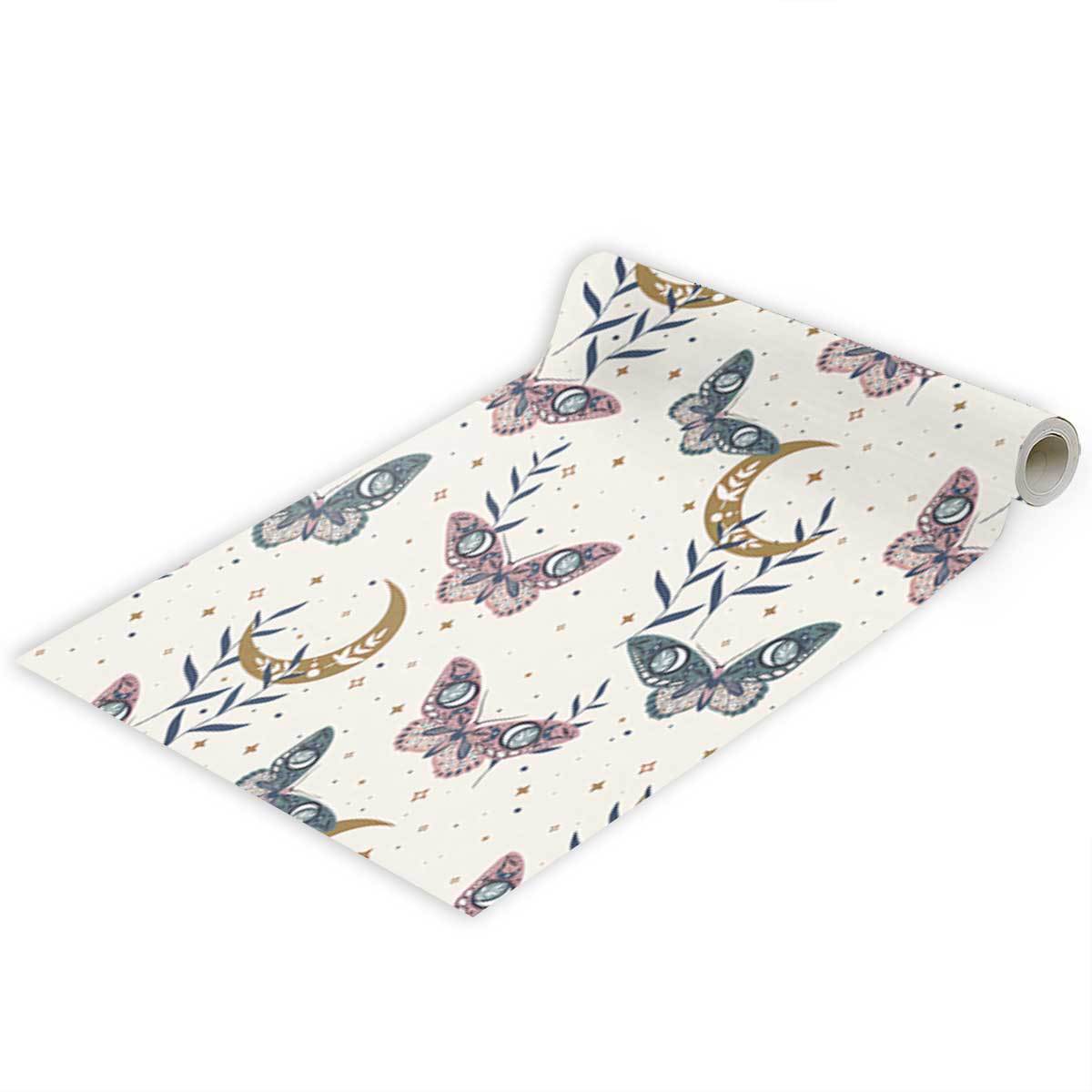 

Peel and Stick Wallpaper Butterfly Moon Removable Boho Contact Paper Stick on Kid Bedroom Cabinet Vinly Waterproof Wall Paper 45x300cm