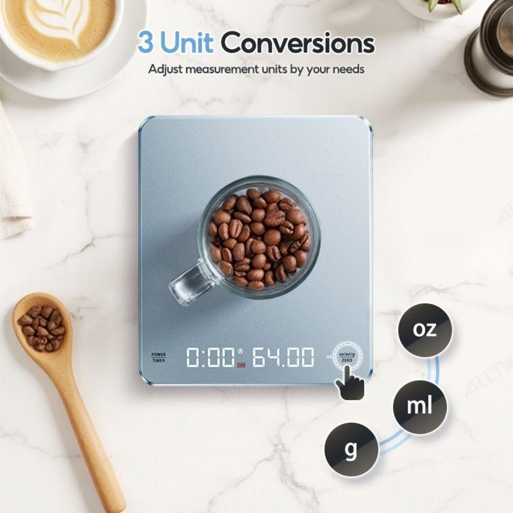 LED Screen Digital Kitchen Scale USB Rechargeable Coffee Scale High-precision Scale  Coffee Brewing