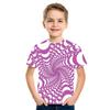Summer Round Neck 3D Geometric Pattern Printed Top Fashionable Casual Short Sleeved Children's Boy T-shirts
