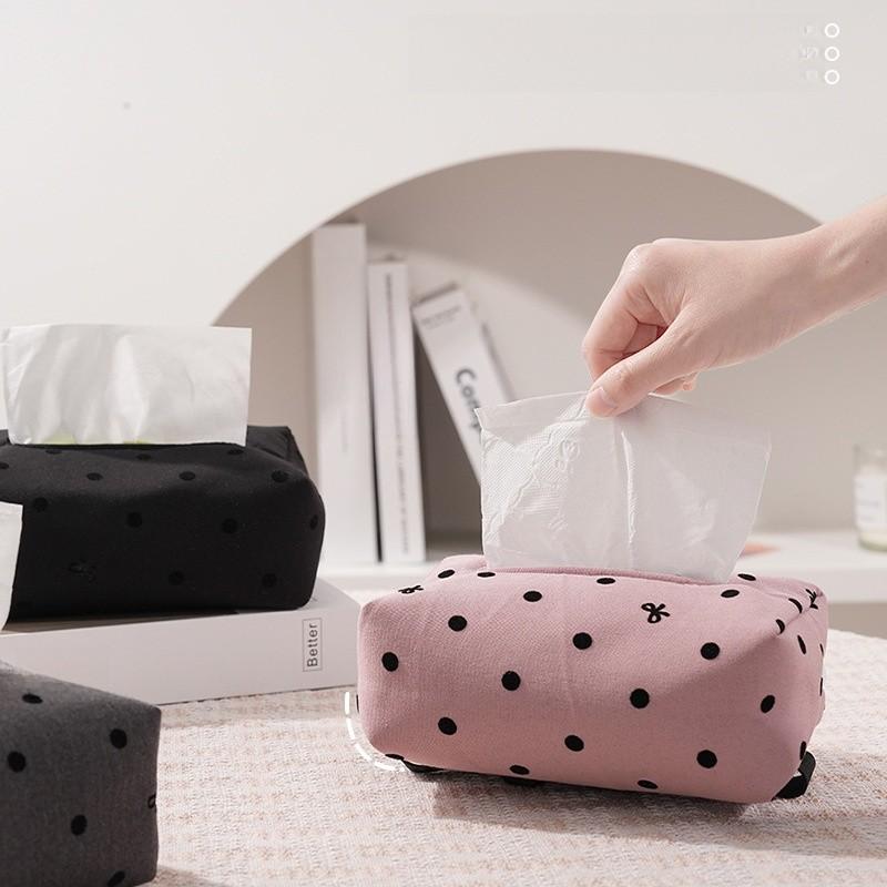 Creative Polka Dot Multifunctional Tissue Box For Office Desk Decor And Home Organization