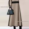Women's High-Neck Knitted Sweater Dress, Japanese Style, Waist-Cinching, Long Sleeves, Winter 2025 Collection