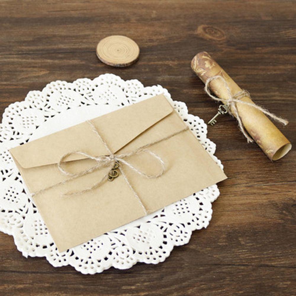 With Rope Craft Paper Kraft Paper Valentine's Day Writing Paper Retro Vintage Envelope Letter Pad