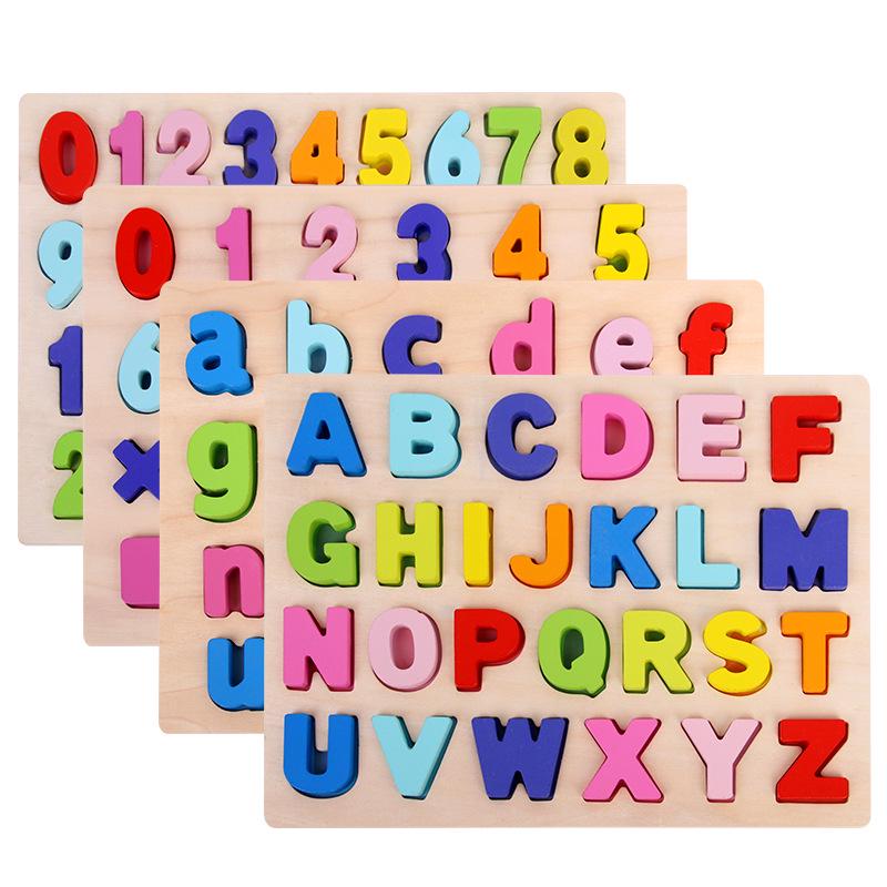 

Wooden Hand-Grip Board for Children s Shape and Letter Recognition