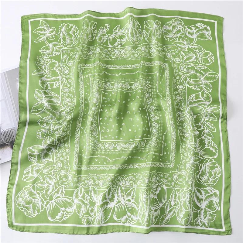 Fashion Print Silk Hairbands Scarf Women  Spring New Elagant Floral Bandana Neck Kerchief Head Bands Foulard Female Scarfs