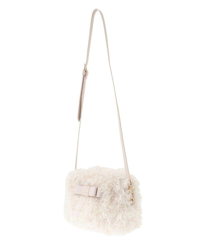 Maison De Fleur Women's Faux Fur Mini Shoulder Bag, Grayish Blue, 8A43F0J8000