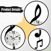 Music Note Wall Clock Arabic Numerals Acrylic Art Hanging for Bathroom Kitchen Bar