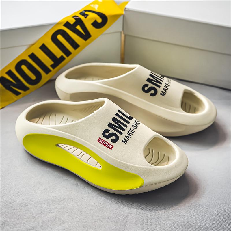 

Чоловічі М яка підошва Подушка Слайди 2024 Літні пляжні сандалі Чоловіче нековзке домашнє взуття для ванної кімнати 44 хакі