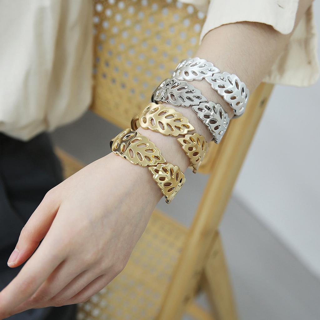 Cross-border Bracelet Women's High-level Bracelet Cross-border Hollow Irregular Leaves Shape Gold Bracelet