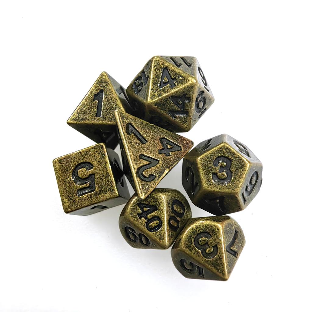 Mini Retro Style Metal Dice RPG Board Game Accessories Board Game Role-Playing Polyhedral Dice Game Gift