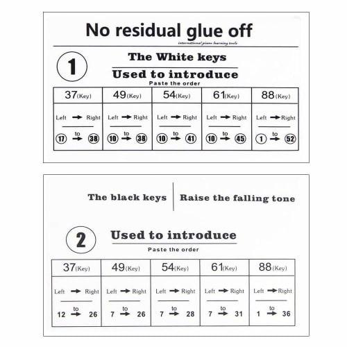 88/61/54/49/37 Key Piano Keyboard Stickers, Musical Note Stickers, Full Set, 88 Keys, Peelable, for Beginners, Piano Practice, Finger Practice