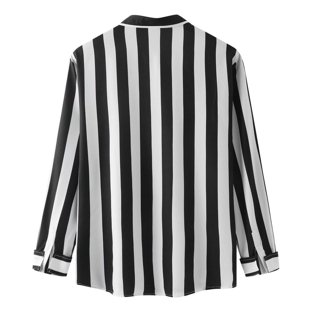 Striped Casual Lapel Cardigan Loose Casual Shirt Vintage Men's Shirt