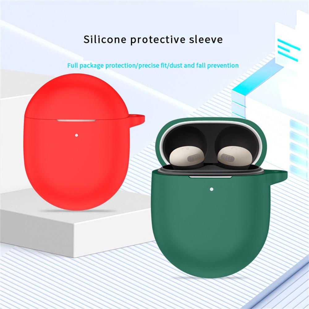 For Google Pixel Buds Pro 2 Case with Carabiner Bluetooth-compatible Earphone Silicone Protective Cover