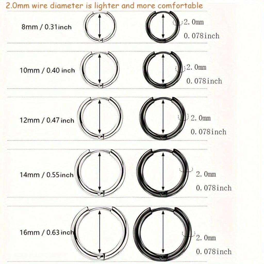 5 Pairs/set of Stainless Steel Earrings - Fashionable and Lightweight Unisex Earrings | Comfortable and Minimalist Style