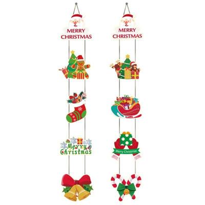 Traditionelles Design Weihnachts-Türdekorationen Hängendes Schild Papier Frohe Weihnachten Türhänger Feiertags-Willkommen Hängende Deko Türen