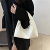 2025 spring bag new retro soft leather dumpling bag simple handbag fashionable splicing underarm shoulder bag women