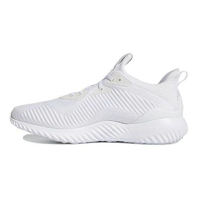 Alphabounce Ek Einfarbig Schnürschuh Atmungsaktives Gewebe Leder Rutschfest Abriebfest Low-Top Freizeitlaufschuhe Unisex Sneaker Weiß GW4223