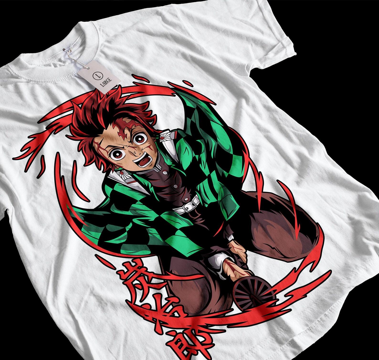 Anime Graphic Tee, Japanese Demon Manga Shirt, Streetwear Apparel M