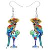Double-Sided Flamingo Pendant Earrings, Summer Bird Print, Ideal for Vacation, Beach Party, Perfect Gift
