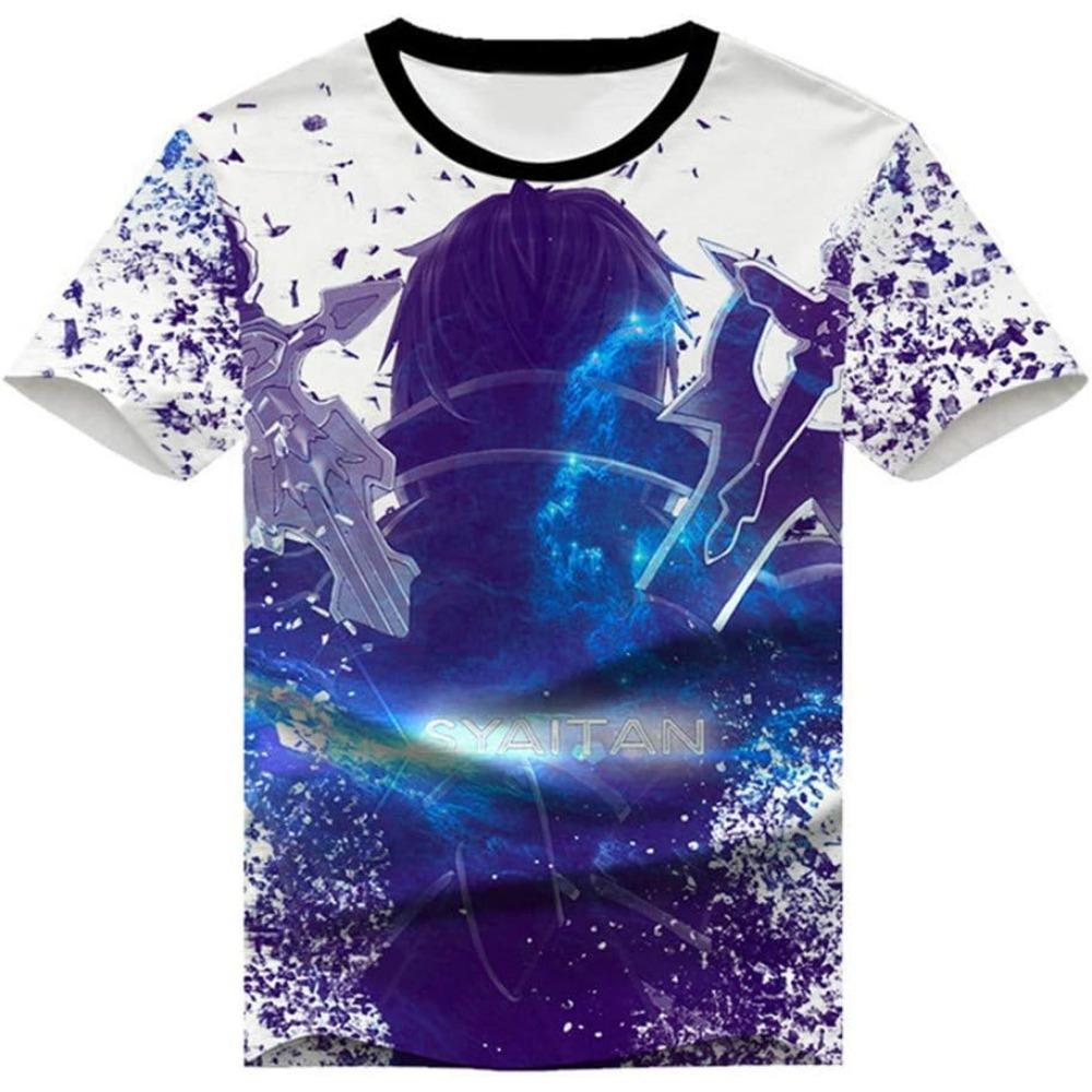 Anime Sword Art Online Kirito SAO 3D Printed T-Shirt Adult Cosplay Funny Quick Dry COOL Short Sleeve Tee Tops