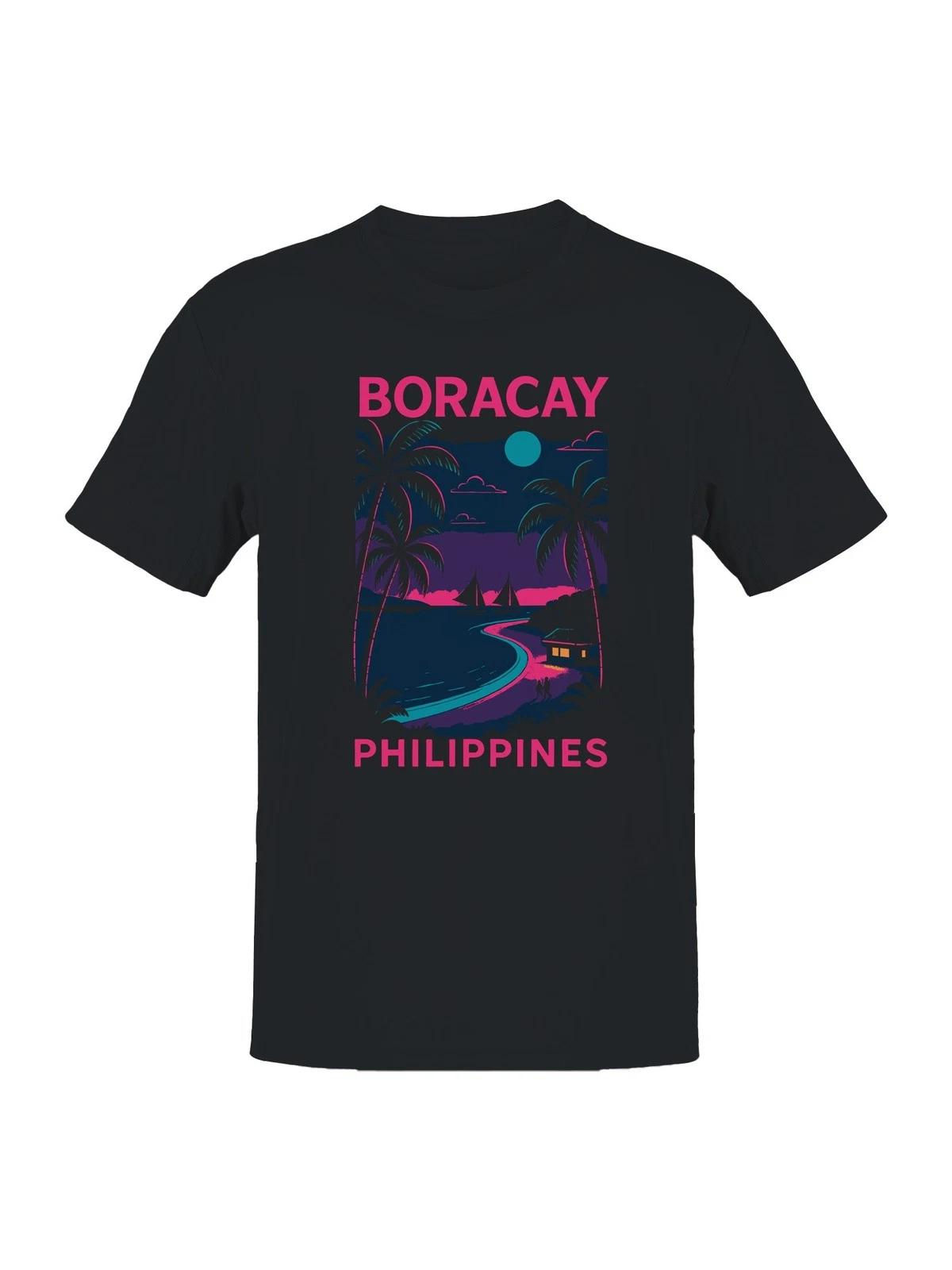 Boracay Nightscape Art Design Men s T-shirt XXXL