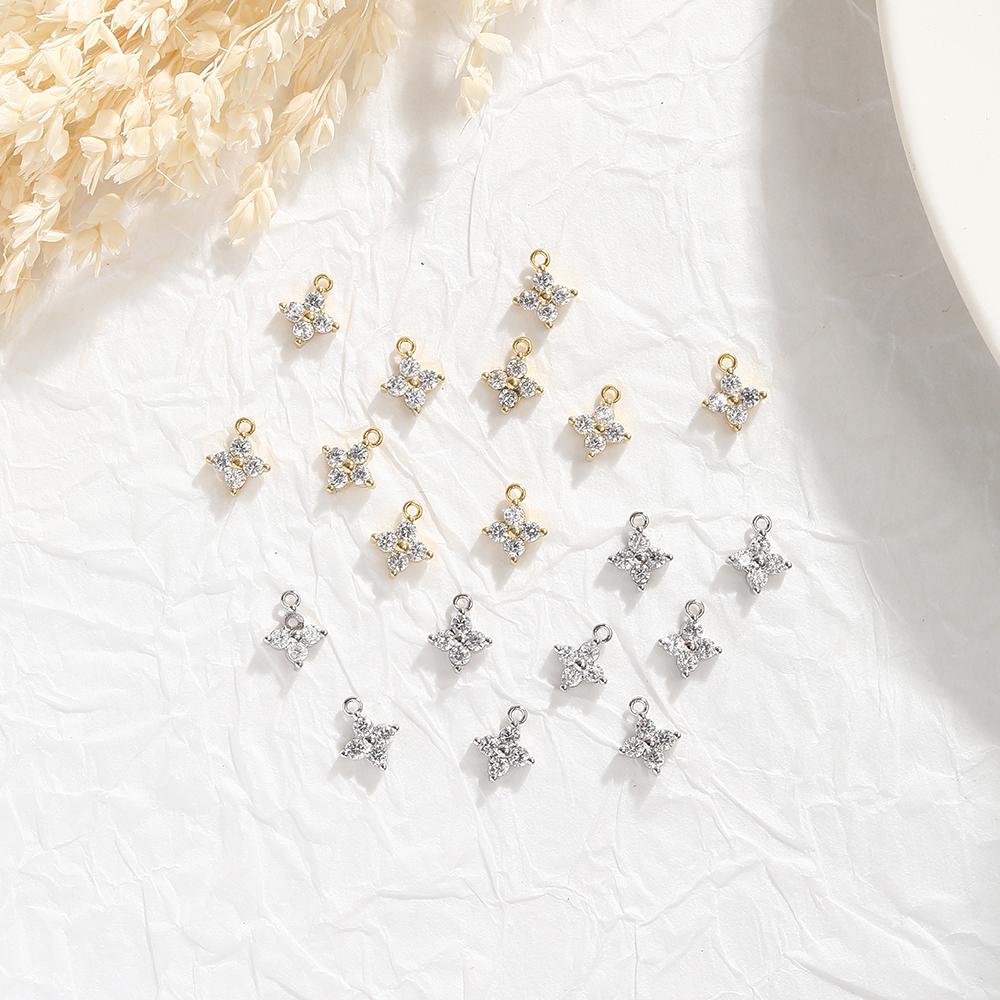 BenS Star Charms for Jewelry Making Mini Brass Cubic Zirconia Charm Necklace Jewelry Accessories Supplies P11