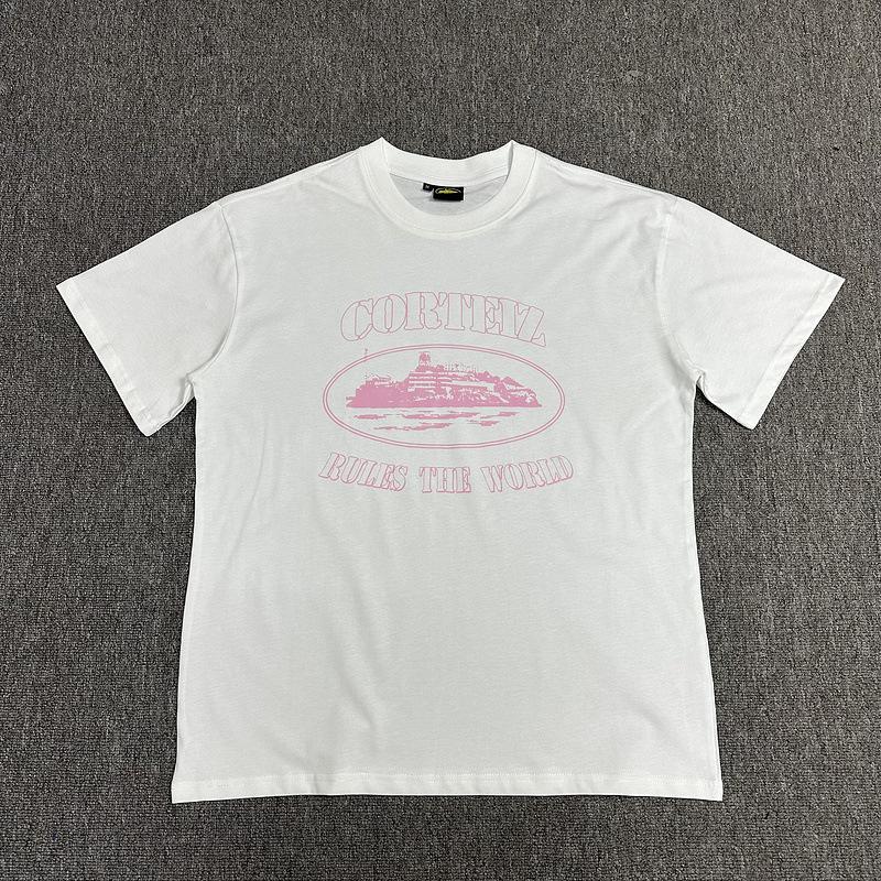 Corteiz Alcatraz Series T-shirt Short-sleeved Letter Logo Printed Men's and Women's Double Yarn Fashion Casual Short-sleeved Tide