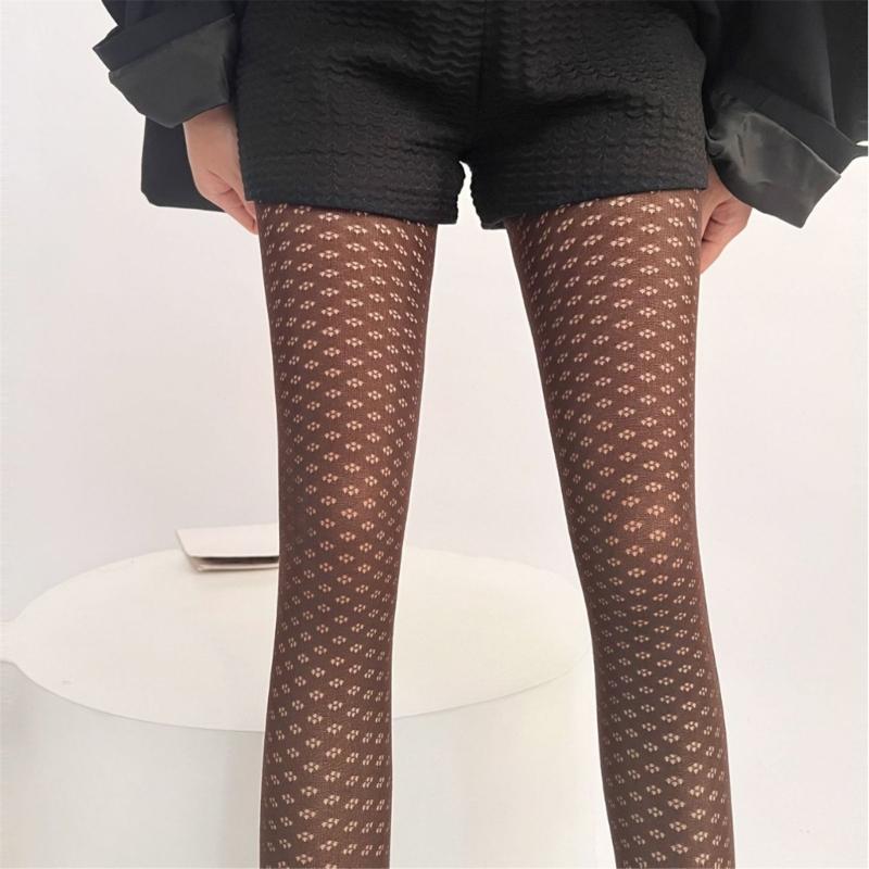 Women Sexy Patterned Tights Hollow Flower Fishnet Stockings Pantyhose Patterned Leggings Net Pantyhose for Party Club