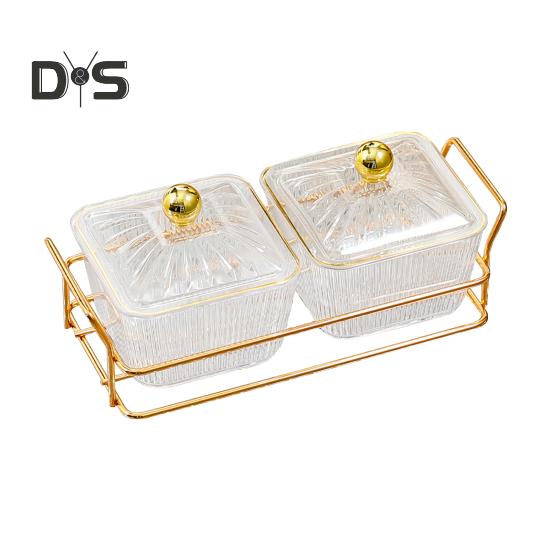 

Поднос для орехов и конфет с крышками, фруктовая тарелка, пластиковое отделение, демонстрационная тарелка для закусок, раздельные сервировочные миски для кофе и чая 2Grids прозрачный