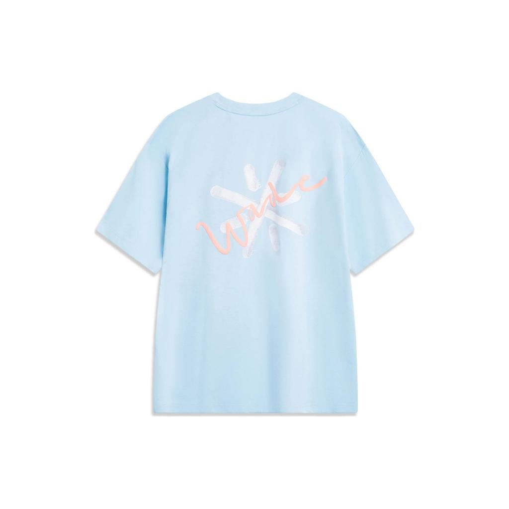 LiNing Ice Sense Buchstaben Einfarbig Kurzarm T-Shirt Unisex Oberteile Hellmarineblau AHST335-3