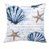 Vintage Starfish Shell Pillow Covers Illustration Pattern Cushion Covers Single Sided Coastal Nautical Decorative Home Decor