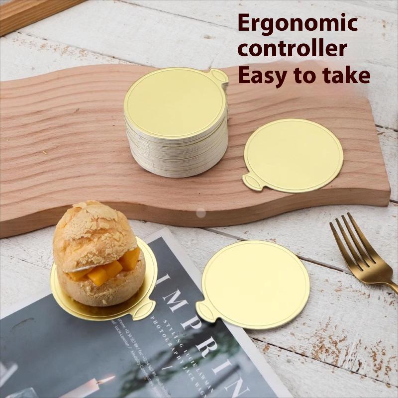 100pcs/set Cake Base Boards Paper Board Shape Dessert Tray Golden Mousse Mat Bottom Foam Christmas Cake Decoration Tools