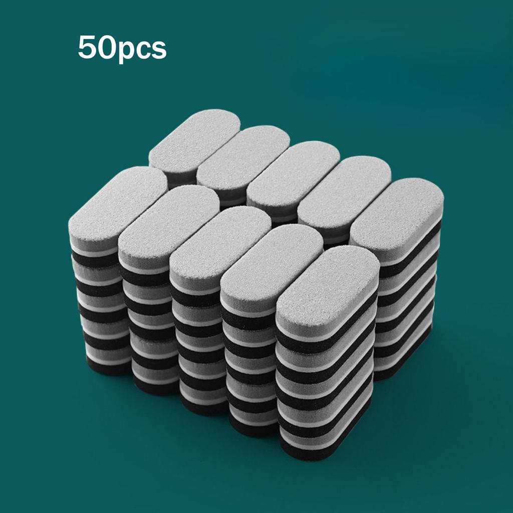 50 Pcs Mini Nail Files Block 100/180 Grit Sponge Buffers for Acrylic Nails Buffing Block Double Sided DIY Salon Manicure Tools