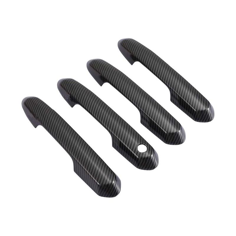 Cars Accessories Door Handle Cover For Toyota RAV4 - Carbon Fiber Silver Car Decoration Styling Upgrade Modify A Car