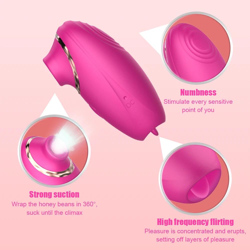 3 In 1 Tongue Licking Sucking Vibrator Nipple Clit Sucker Clitoris Stimulator 7 Frequency Sucking Women Sex Toys for Adult