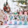 Christmas Nutcracker Figurines 5 Pieces Holiday Doll Decor Wooden Christmas Nutcracker For Home Bookshelf Entrance Hall