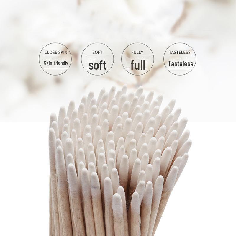 Pointed Wooden Cotton Swabs for Eyelash Grafting & Makeup Cleaning
