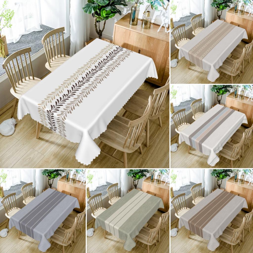 Einfache Frische Tischdecke Floral Streifen Wasserdicht Esstischabdeckung Für Zuhause Outdoor Picknick Küche Urlaub Party Dekoration