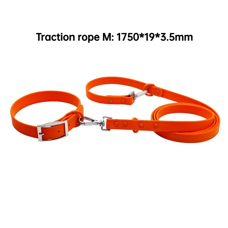 

PVC Waterproof Pet Collar Leash Soft Imitation Silicone Double-ended Traction Belt Pet Going Out Products Leads Accessories XS（old） помаранчевий