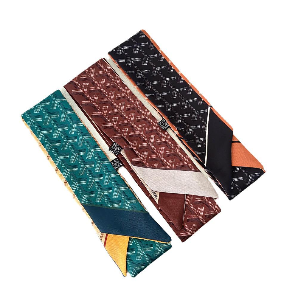 Geometrischer koreanischer Dreieck-Diamant-Schal: Damen Seidenband für Handtaschen & Haarbänder