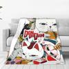 Turbo Granny Cat Flannel Blankets Winter Soft Warm Throw Blanket for Girls Boys Bedroom Graphic Bedspread Sofa Bed Cover