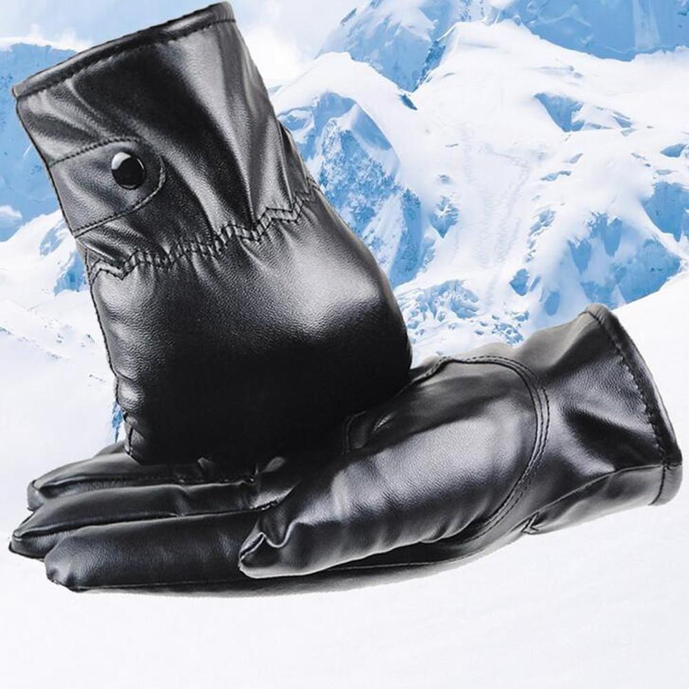 Women Gothic Punk Thermal Warm Windproof Gloves Touchscreen Anti Slip Mittens Black Gloves